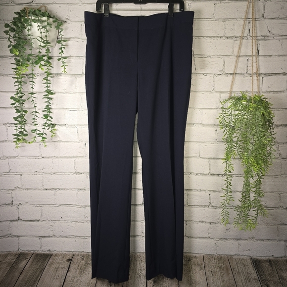 Nine West Straight Leg Navy Pants Trousers Stretch NWT Womens Size 14 - Picture 1 of 7